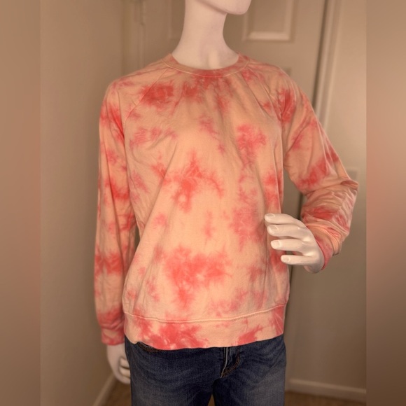 Lucky Brand Sweater Womens M Pink White Tie Dye Sweatshirt Crew Neck Pullover. - Picture 1 of 9